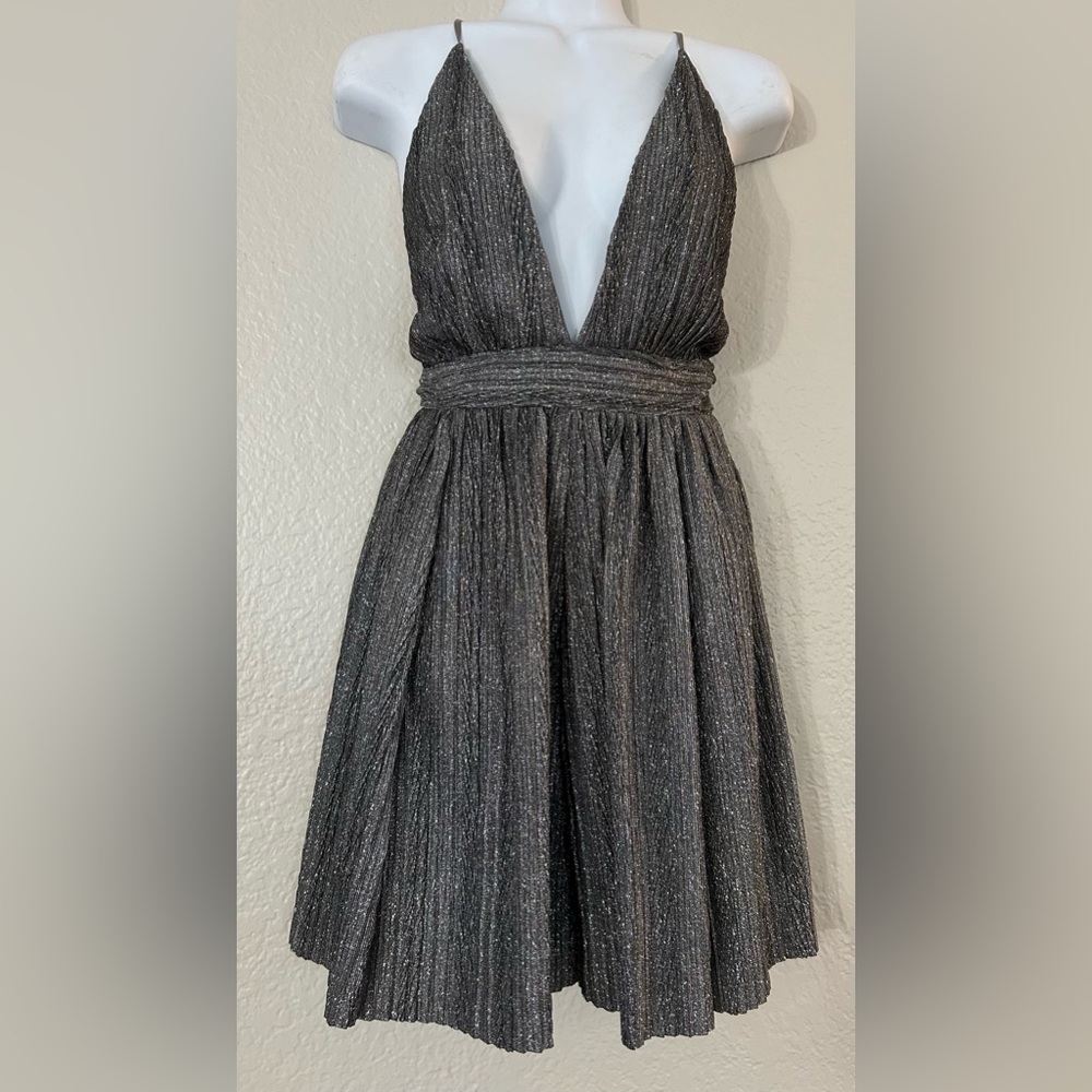 LILYFUL Dress, Metalic Gray, SIZE S